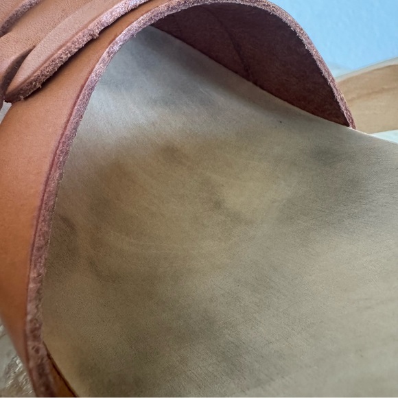 Swedish Hasbeens Toffel Women's Tan Leather Peep Toe Sandals Size 36 - Picture 11 of 15